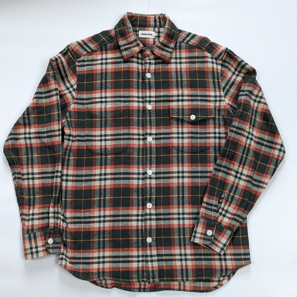 Men's Taylor Stitch 42 (L) Green/Orange/Cream Work/Utility Shirt